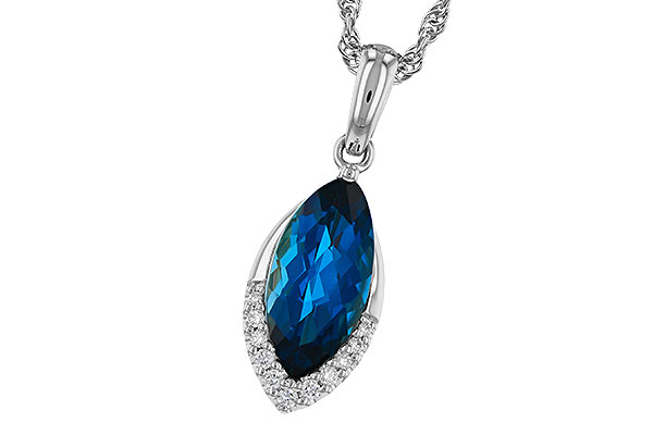 A329-71268: NECK 2.14 LONDON BLUE TOPAZ 2.20 TGW (12x6MM MQ)