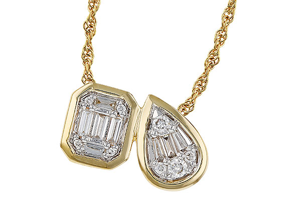 C329-71240: NECKLACE .17 BAG .25 TW