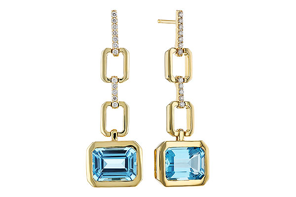 E329-68467: EARRINGS 3.20 BLUE TOPAZ 3.32 TGW (8x6MM BT)