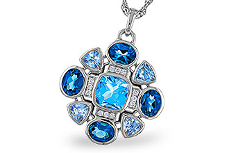 F329-66640: NECKLACE 3.19 TW BLUE TOPAZ 3.25 TGW