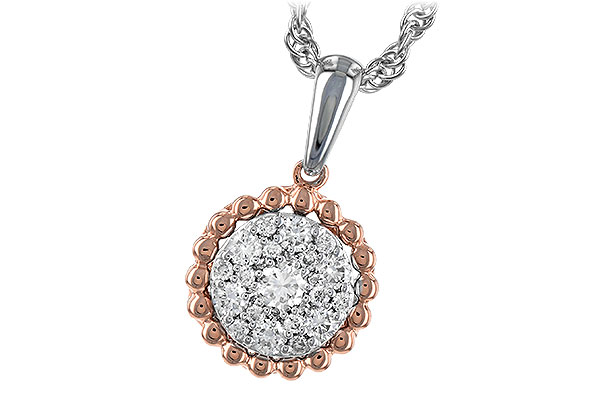 G245-11231: NECKLACE .33 TW (ROSE & WHITE GOLD)