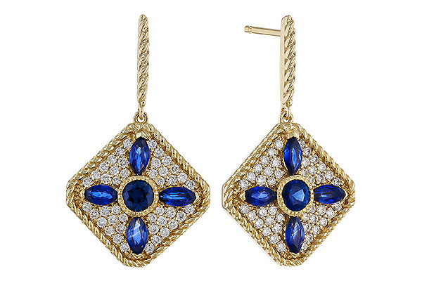 H329-68476: EARRINGS 1.03 TW SAPPHIRE 1.46 TGW