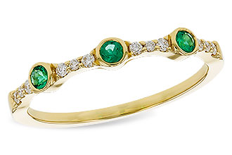 K329-66676: LDS WED RG .11 EMERALD .20 TGW