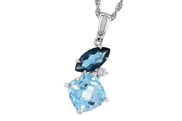 K329-67549: NECKLACE 2.37 TW BLUE TOPAZ 2.40 TGW