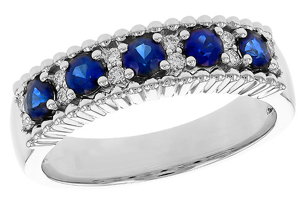K329-72158: LDS WED RG .64 TW SAPPHIRE .76 TGW