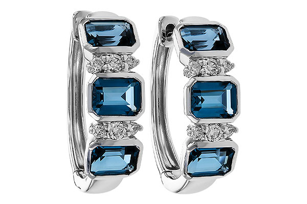 M329-65794: EARRINGS 1.37 TW LONDON BLUE TOPAZ 1.48 TGW