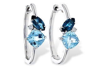 M329-67549: EARRINGS 1.82 TW BLUE TOPAZ 1.86 TGW