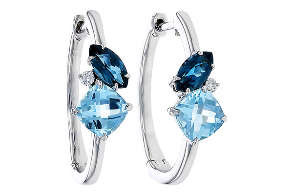 M329-67549: EARRINGS 1.82 TW BLUE TOPAZ 1.86 TGW