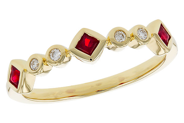 M329-67621: LDS WED RG .22 RUBY .27 TGW